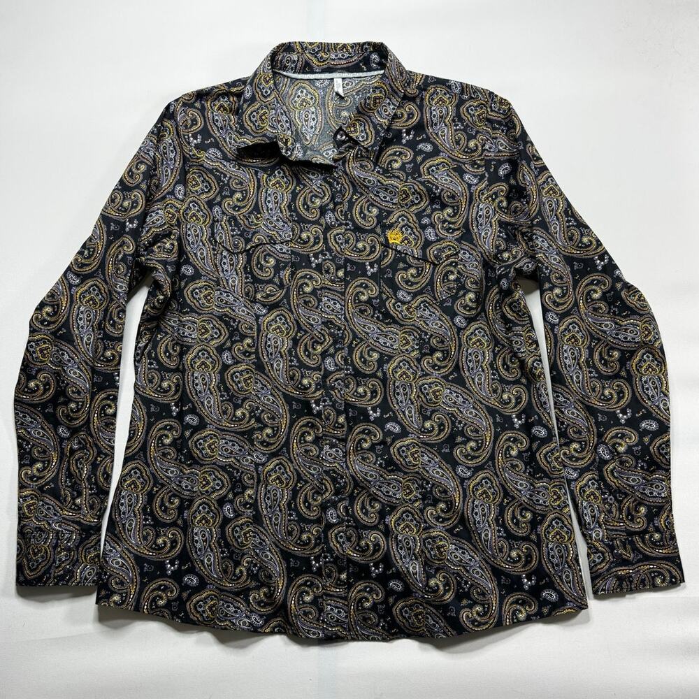 Cinch Women's Long Sleeve Western Purple Paisley Snap Shirt - Size XXL